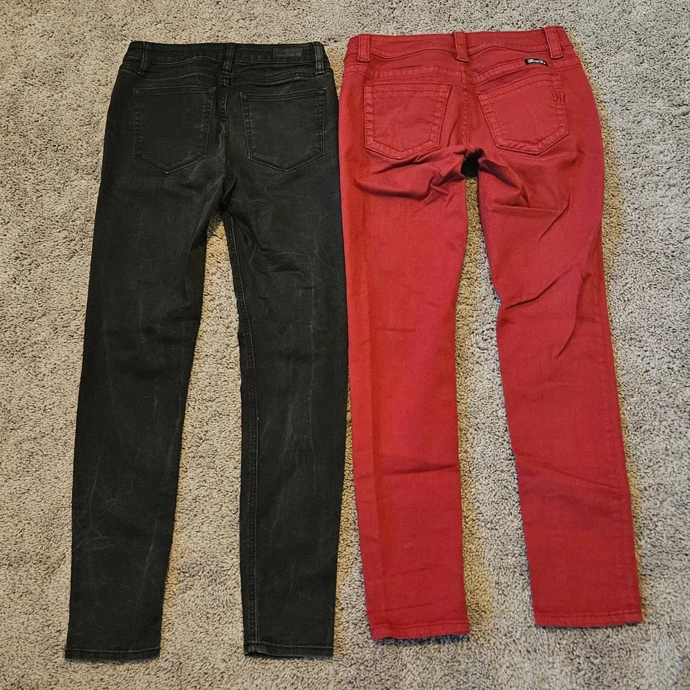 Miss Me‎ Skinny Jeans Lot of 2 Womens 27 Vintage Mid Rise Stretch Denim Y2K Edgy
